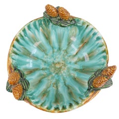 Antique St Peter Graz Austrian Majolica Pinecone Bowl, ca 1900