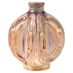 Denbac French Art Pottery Miniature Flask Form Vase, No. 430