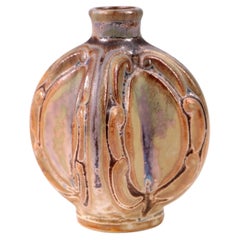 Denbac French Art Pottery Miniature Flask Form Vase, No. 430