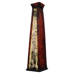 Paula Downing Hand-Built Studio Pottery Terracotta Obelisk Slab Vase