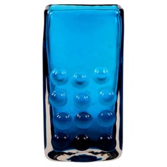 Whitefriars Kingfisher Blue Mobile Phone Glass Vase Geoffrey Baxter Pattern 9670