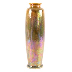 Antique Ruskin Pottery Iridescent Lustre Glazed Slender Vase