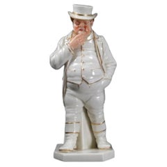 AntiqueRoyal Worcester Porcelain 'John Bull' Figurine by James Hadley