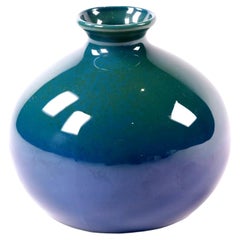 Royal Doulton Titanian Ware Squat Bulbous Glazed Ceramic Vase