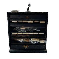 Manhattan Bone and Bamboo Mahjong Set in Fitted Wooden Casket