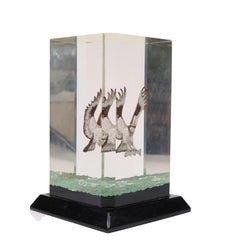 Vintage Lucite Osprey Sculpture, Limited Edition Acrylic Block