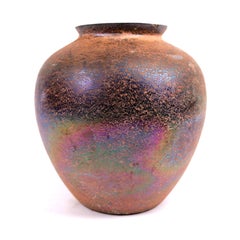 Vase ancien en verre d'art « Art nouveau » de Bohême, de la marque Kralik, couleur bronze romain irisé