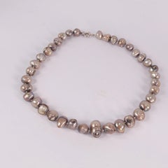 Baroque Freshwater Pearl Necklace with Sterling Silver Clasp