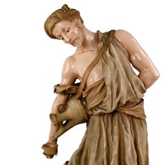 Antique Ernst Wahliss Austrian Turn Wien Porcelain Wine Server Figurine