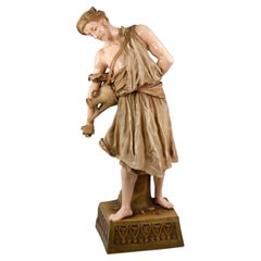 Antique Ernst Wahliss Austrian Turn Wien Porcelain Wine Server Figurine