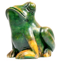 Mid Century Baccerini Portofino Italian Carved Alabaster Frog Figurine