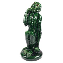 Antique Grotesque Art Pottery Monkey Figure Attributed to Arthur Craco