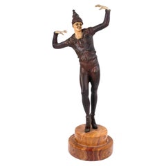 Balletttänzerin aus bronziertem Metall im Art-Déco-Stil nach Demétre Chiparus