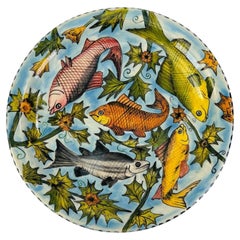 Water Berry Pottery Hand-Painted Ceramic Plate with Fish, Zimbabwe