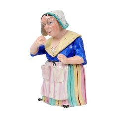 Antique Staffordshire Pottery Figural Snuff Taker Tobacco Jar and Cover