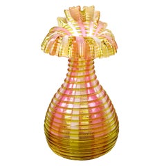 Victorian Art Glass Jack-in-the-Pulpit Vase, Attributed to Clichy or Legras