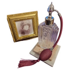 Lalique Prototype Moulded Glass Perfume Atomiser with Marcel Franck Mount