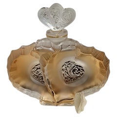 Lalique 'Deux Coeurs' Crystal Perfume Bottle with Box and COA