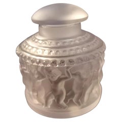 Rene Lalique Frosted Crystal Les Enfants Dressing Table Powder Jar