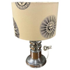 Contemporary 'Soli e Lune' Table Lamp with Piero Fornasetti Fabric Shade