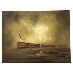John Bampfield (b.1947) Original Oil Painting, Redcoats on the March