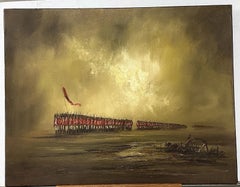 John Bampfield (b.1947) Original Oil Painting, Redcoats on the March
