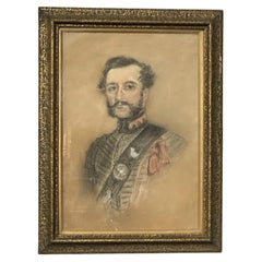 Portrait Drawing of Major General George Cator Turner Stockley Pastel & Charcoal