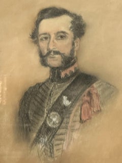 Portrait Drawing of Major General George Cator Turner Stockley Pastel & Charcoal