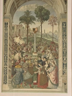 Antique Chromolithograph After Pinturicchio, Betrothal of Frederick III, Framed