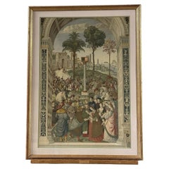 Antique Chromolithograph After Pinturicchio, Betrothal of Frederick III, Framed