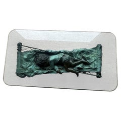 Cast Bronze Sleeping Child Figural Coffee Table after Auguste Moreau Ed 7/99