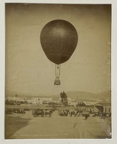 Antique c. 1885 Environs de Paris Balloon Ascension Photograph, X. Phot. No. 589