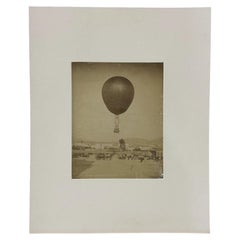 Antique c. 1885 Environs de Paris Balloon Ascension Photograph, X. Phot. No. 589