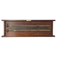 Antique Edwardian Elston of Nottingham Billiards Scoreboard Mahogany and Brass