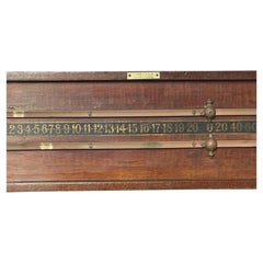 Antique Edwardian Elston of Nottingham Billiards Scoreboard Mahogany and Brass