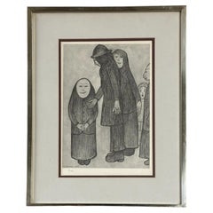 L.S. Lowry 'Family Discussion' Framed Limited Edition Lithograph Print