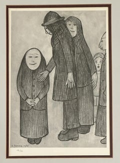 L.S. Lowry 'Family Discussion' Framed Limited Edition Lithograph Print