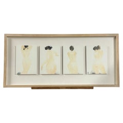 IKEA Linderås Japanese Nude Watercolour Prints in Shadow Box Frame