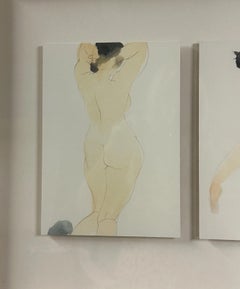 IKEA Linderås Japanese Nude Watercolour Prints in Shadow Box Frame