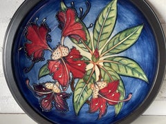 Moorcroft Pottery Simeon Charger Plate Designed by Philip Gibson, Framed