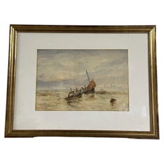 Edward Tucker: Aquarellbild „Senior Coastal Maritime Seascape“, gerahmt