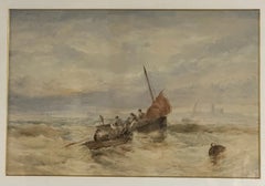 Edward Tucker: Aquarellbild „Senior Coastal Maritime Seascape“, gerahmt