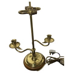 Mid Century French Empire Style Brass Twin-Branch Swan Bouillotte Table Lamp