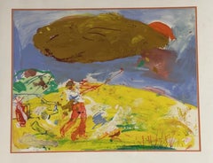 Jan Van Diemen Framed Expressionist Sporting Painting of a Golfer