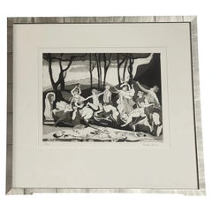 Judith Green Limited Edition Etching with Aquatint, Bacchanalian Revel 5/25