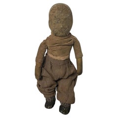 Antike bemalte Stoffpuppe von Käthe Kruse, Modell mit breiten Hüften