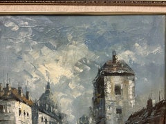 Viktor Bergen Parisian Street Scene Impressionist Oil Painting