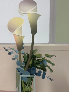 Attributed to Rita Burns, 'Lillies', Large Floral Screenprint on Paper