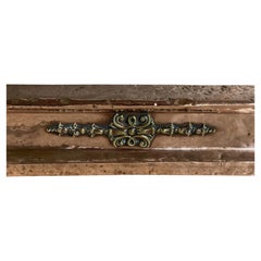 Antique Arts & Crafts Beaten Copper Fire Fender with Cast Brass Mounts