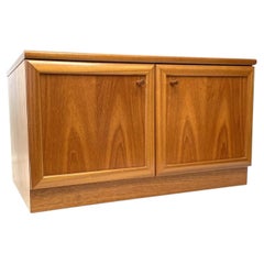 McIntosh Teak Low Media Cabinet and Two-Door Cupboard TV Stand